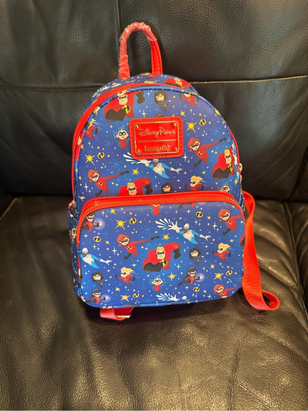 NWT Loungefly x Disney Parks Blue and Red Incredibles Mini Backpack